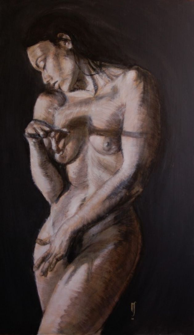 galerie-la-femme-tableaux-peinture-auto-érotisme-caresse-masturbation-féminine-clair-obscur